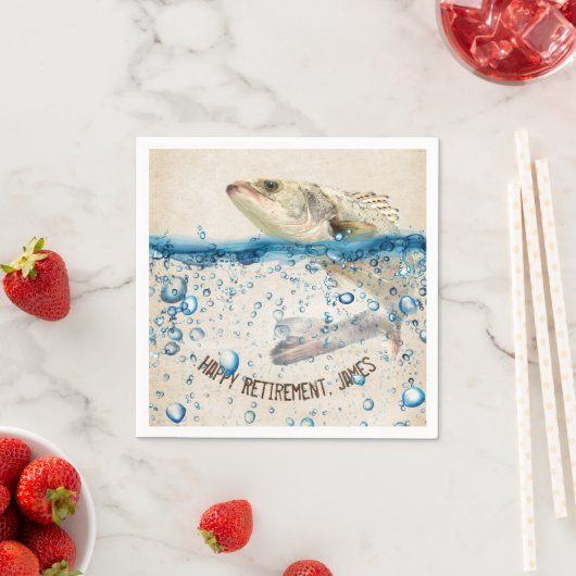 Serviette En Papier Retraite gros poisson dans l'eau (En situation)