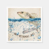 Serviette En Papier Retraite gros poisson dans l'eau (Devant)