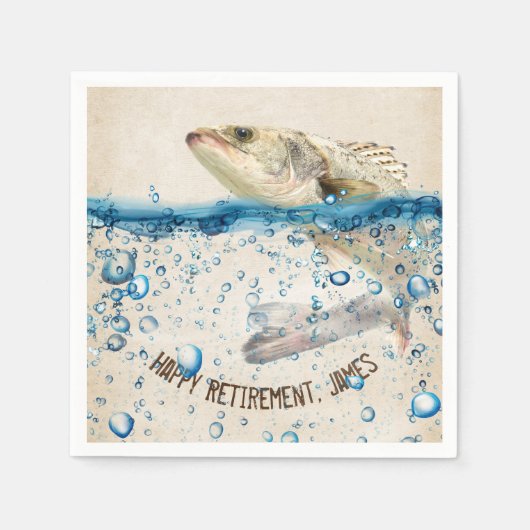 Serviette En Papier Retraite gros poisson dans l'eau (Devant)
