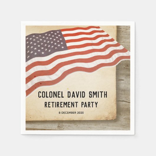 Serviette En Papier Retraite militaire, Armée, Papier à cocktails (Devant)