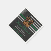 Serviette En Papier Retraite militaire Cuir mince Ligne verte Armée (Coin)