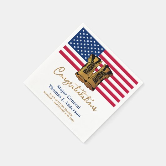 Serviette En Papier Retraite militaire USA American Flag Army Party (Coin)