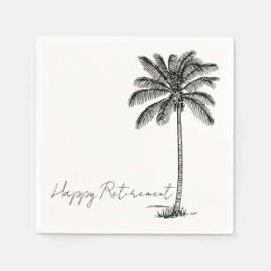 Serviette En Papier Retraite minimale tropicale des palmiers à coco