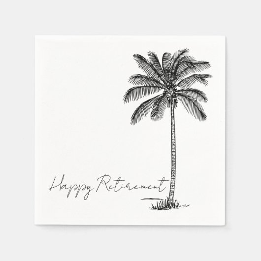 Serviette En Papier Retraite minimale tropicale des palmiers à coco (Devant)