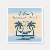 Serviette En Papier Retraite Party Beach Palm Trees (Devant)