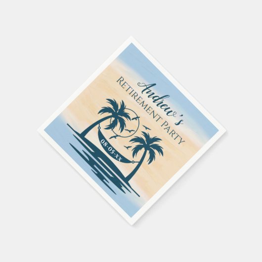 Serviette En Papier Retraite Party Beach Palm Trees (Coin)