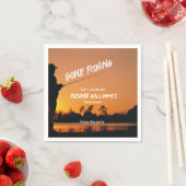 Serviette En Papier Retraite Pêche Coucher du soleil Retraité Pêcheur (En situation)