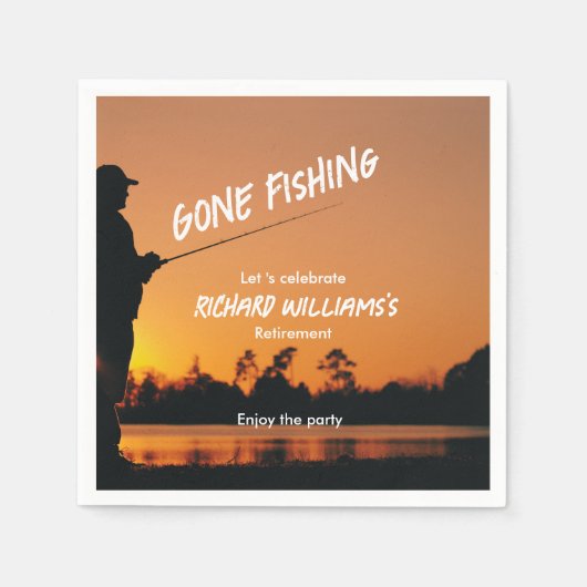 Serviette En Papier Retraite Pêche Coucher du soleil Retraité Pêcheur (Devant)