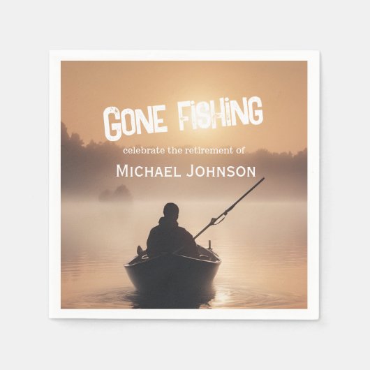 Serviette En Papier Retraite Pêche Lever de soleil Retraité Pêcheur (Devant)