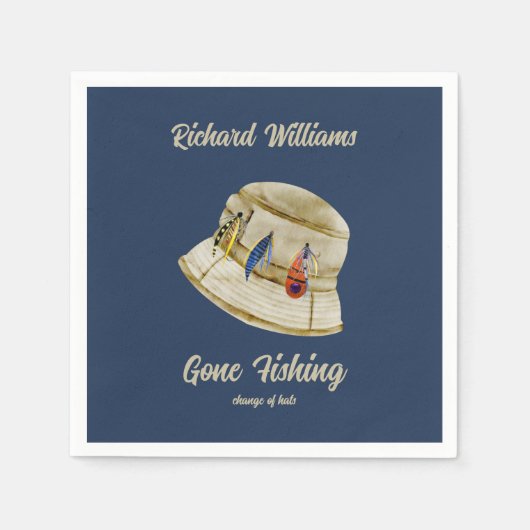 Serviette En Papier Retraite Pêche Retraite Pêcheur Retraité Casquette (Devant)