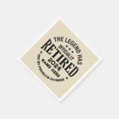 Serviette En Papier Retraite personnalisée La légende a pris sa retrai (Coin)