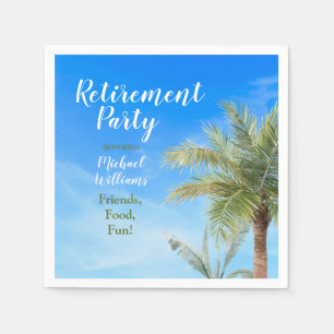 Serviette En Papier Retraite Plage Thème Fête Amis Nourriture Fun