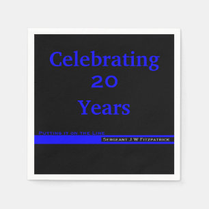 Serviette En Papier Retraite policière de la Ligne Bleue Mince avec le