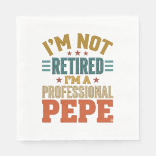 Serviette En Papier Retraite Professionnelle Pepe Typographie Vintage