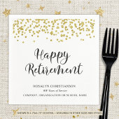 Serviette En Papier RETRAITE Script manuscrit Gold Nom Confetti