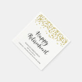 Serviette En Papier RETRAITE Script manuscrit Gold Nom Confetti (Coin)
