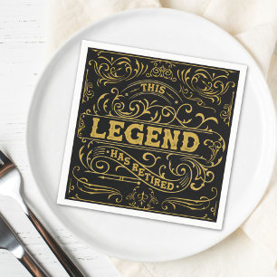 Serviette En Papier Retraite vintage Black Gold Legend