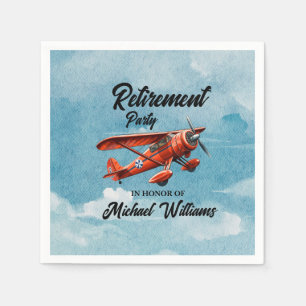 Serviette En Papier Retraite Voyage à thème Partie rouge Vintage