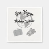 Serviette En Papier Retraite Voyage Thème Partie Bon Voyage Globe (Devant)