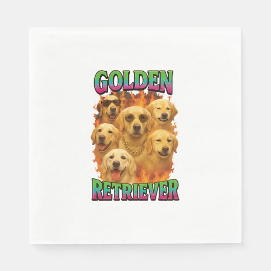 Serviette En Papier Retriever doré (Devant)
