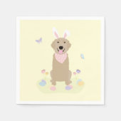 Serviette En Papier Retriever doré Bunny de Pâques (Devant)