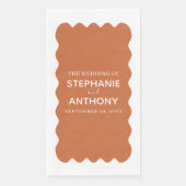 Serviette En Papier Rétro 1950 Wavy Edge Mariage en terre cuite (Devant)
