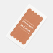 Serviette En Papier Rétro 1950 Wavy Edge Mariage en terre cuite (Coin)