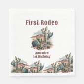 Serviette En Papier Retro 1er Rodéo Cactus Occidentaux Anniversaire (Devant)