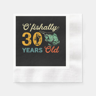 Serviette En Papier Retro 30th Birthday Fishing Gift Turning 30 Bass