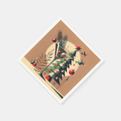 Serviette En Papier Retro 50s Jet Set Christmas Tree Martini (Coin)