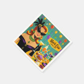 Serviette En Papier Retro 50s Mardi Gras Martini Cocktail Party (Coin)