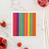 Serviette En Papier Retro 60s MOD Bright Stripes (En situation)