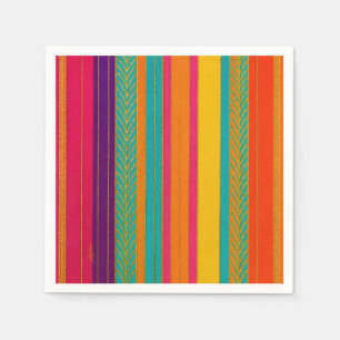 Serviette En Papier Retro 60s MOD Bright Stripes
