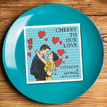 Serviette En Papier Retro 70's Pop Art Comic Book Romantic Fun Mariage<br><div class="desc">Voici notre nouveau design mariage, parfait pour les couples qui veulent intégrer leur amour pour la bande dessinée et le pop art à leur grand jour ! Notre thème rétro mariage est inspiré par le style des années 70, avec une touche moderne qui fera de votre journée un moment unique....</div>