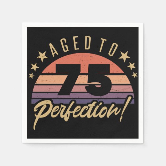 Serviette En Papier Retro 75e Humour d'anniversaire (Devant)