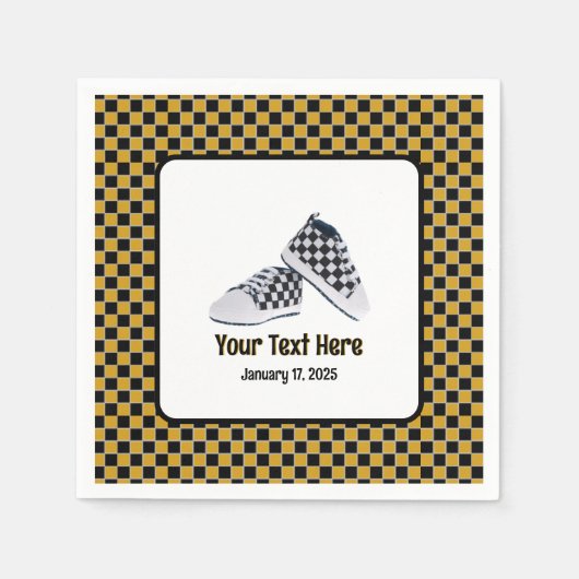 Serviette En Papier Retro 90's Patinage / Hip hop Checkerboard Chaussu (Devant)