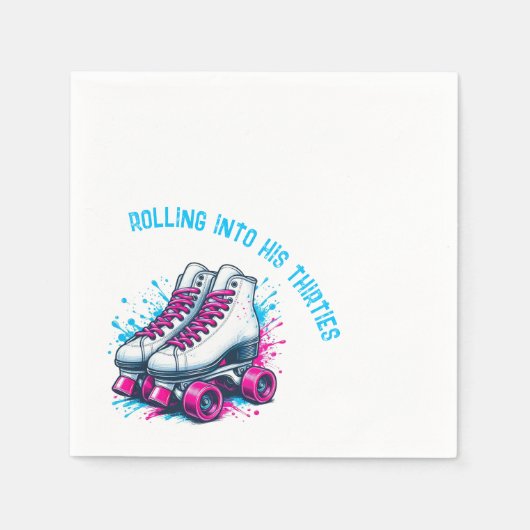 Serviette En Papier Retro 90s Roller Skating Party (Devant)