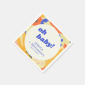 Serviette En Papier Retro Abstract Botanical Fun Baby Shower Custom (Coin)