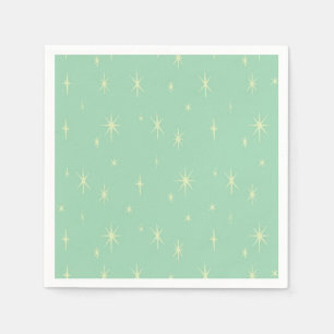 Serviette En Papier Rétro âge d'espace de hippie Starburst atomique