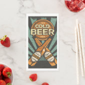 Serviette En Papier Retro amateurs de bière fête Papier (En situation)