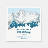 Serviette En Papier Retro Apres Ski Winter Mountain Birthday Party (Devant)
