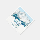 Serviette En Papier Retro Apres Ski Winter Mountain Birthday Party (Coin)