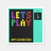 Serviette En Papier Retro Arcade Game Kids 1er anniversaire fête (Devant)