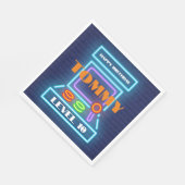 Serviette En Papier Retro Arcade Jeu Anniversaire (Coin)