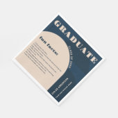 Serviette En Papier Retro Arch Navy Blue Fun Facts Graduation (Coin)