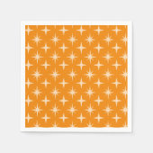 Serviette En Papier Retro Atomic Stars Motif sur Orange (Devant)