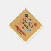 Serviette En Papier Retro Baseball B-Day Men's 50th Birthday (Coin)