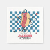 Serviette En Papier Retro Baseball Vibes Boy Anniversaire (Devant)