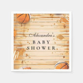Serviette En Papier Retro Basketball Baby Shower (Devant)