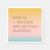 Serviette En Papier Retro Beach Pastels Gradient Unique Mariage lumine (Devant)